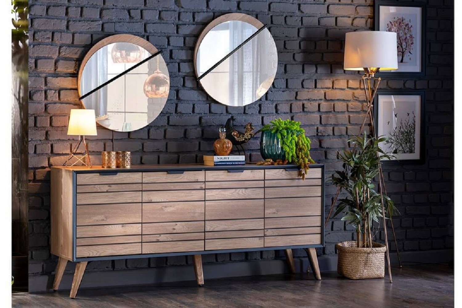 Indigo Sideboard And Mirror