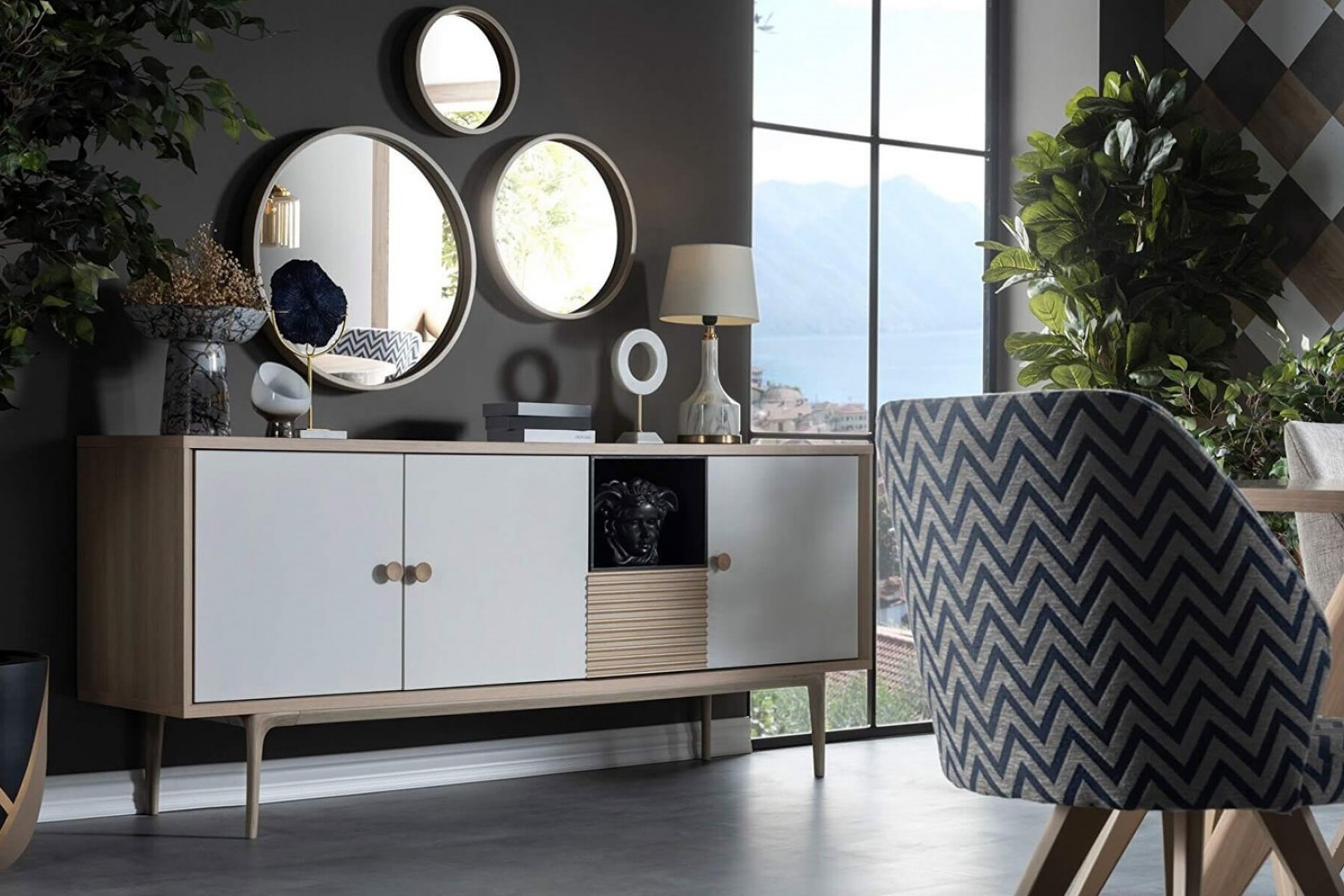 Retro Sideboard And Mirror