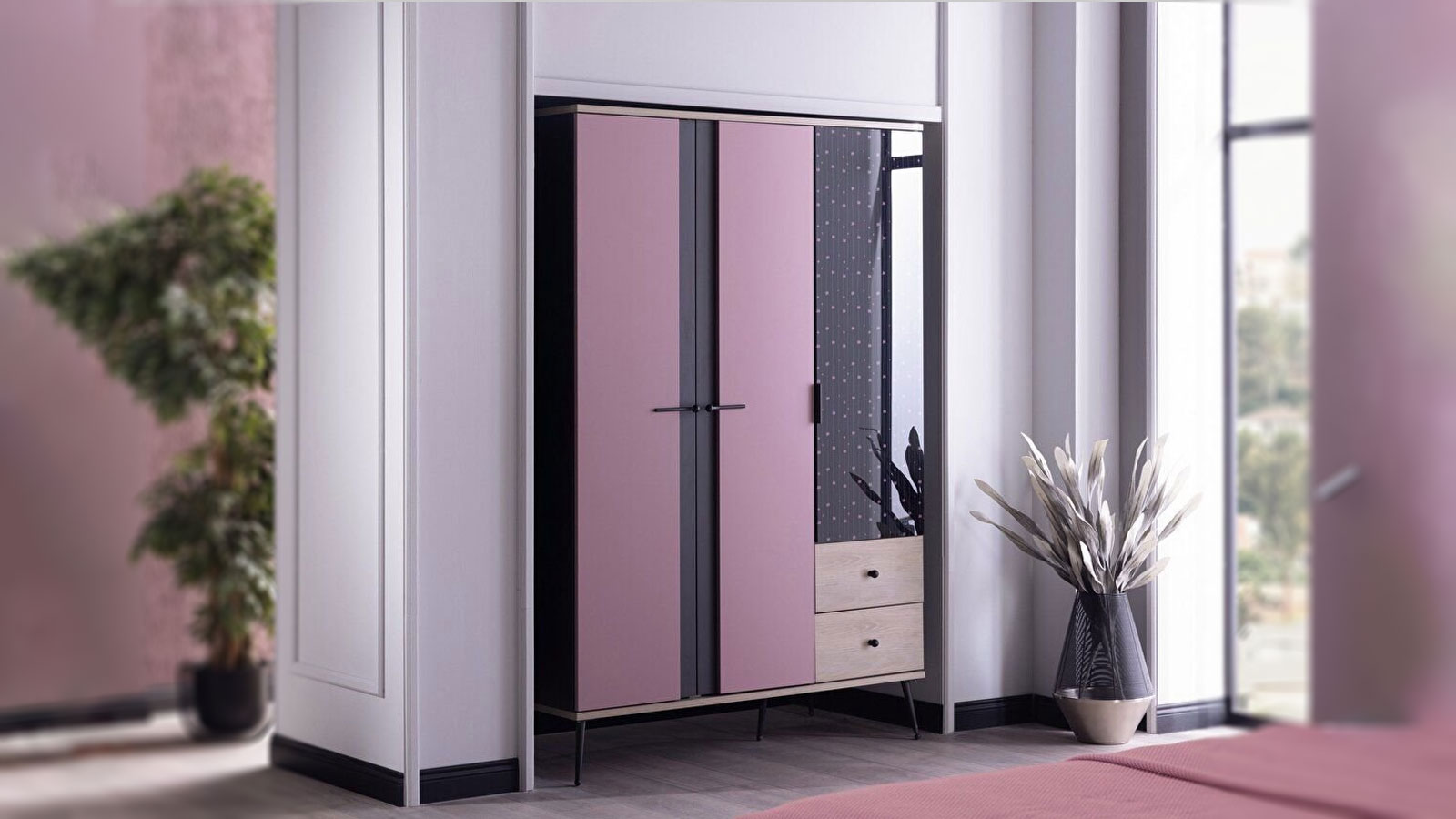 Alice 3 Door Closet (Pink) Alice 3 Door Closet (Pink)